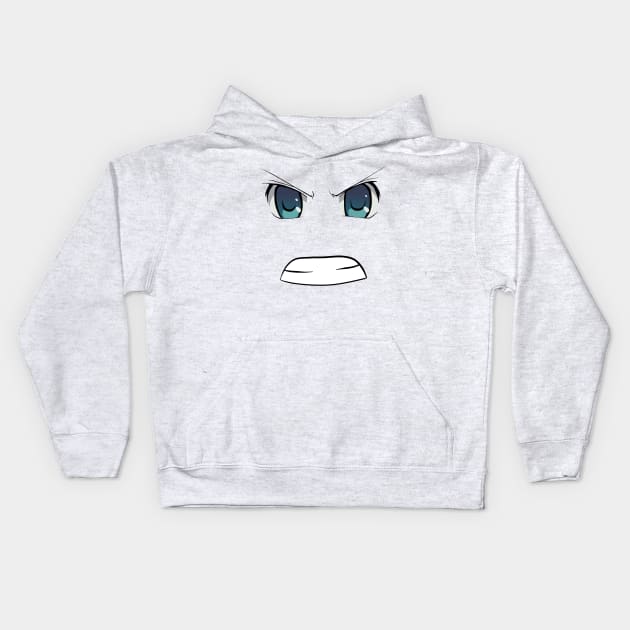 Angry Anime Face Kids Hoodie by NyteVisions